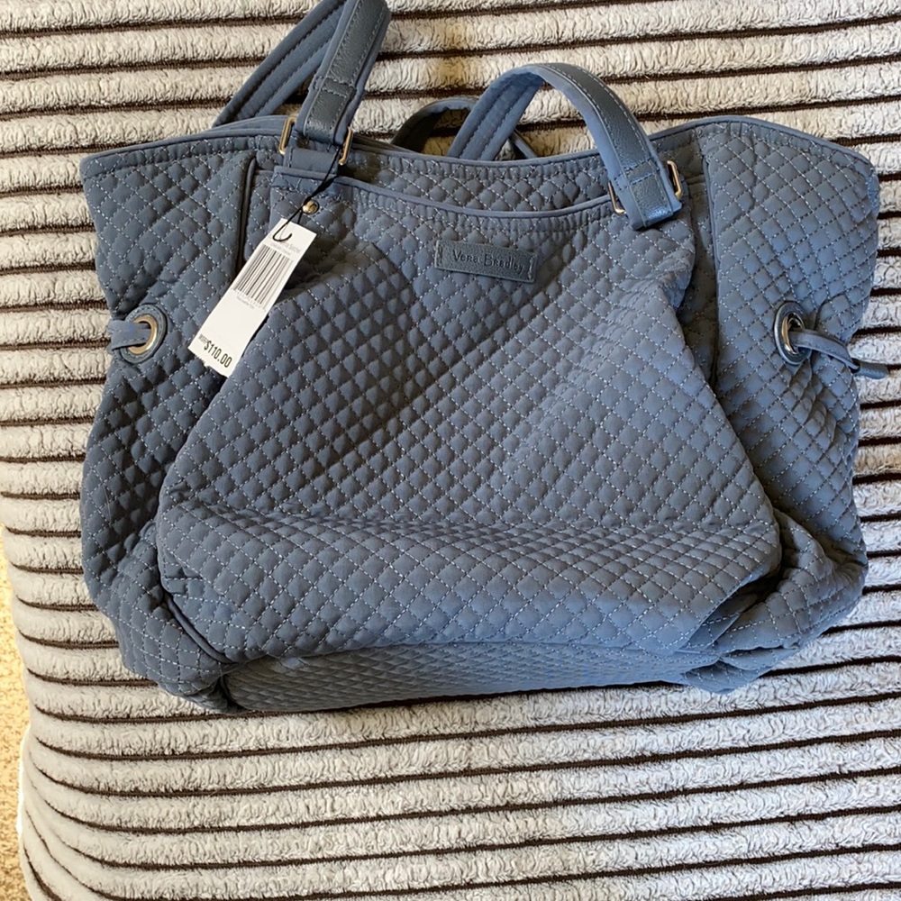 Vera Bradley Microfiber Glenna Satchel in Charcoal